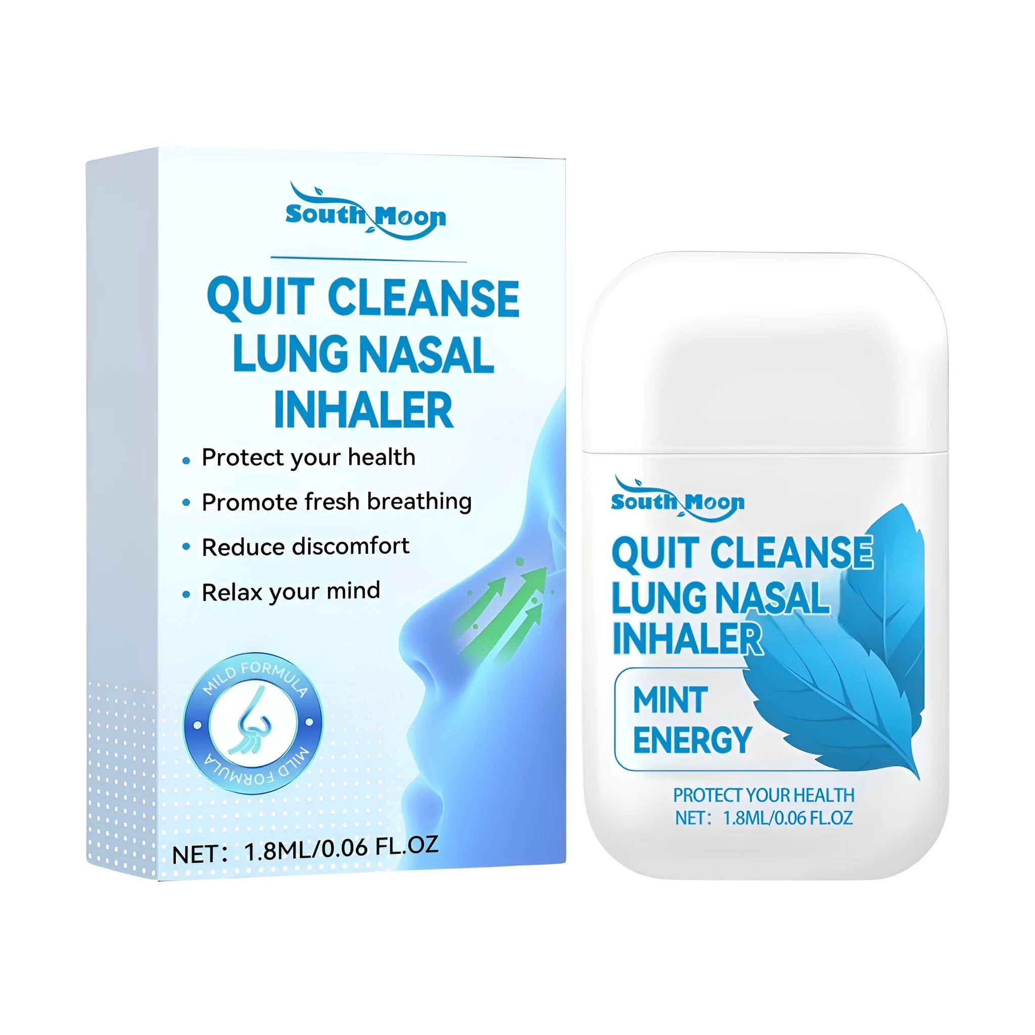 Herbal nasal inhaler aspirator device with 1.8ml capacity for congestion relief