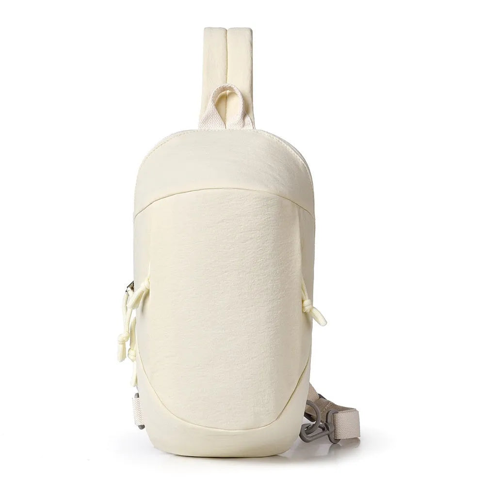 Girls outdoor crossbody bag in nylon, shown in Army Green colour with a single shoulder strap.