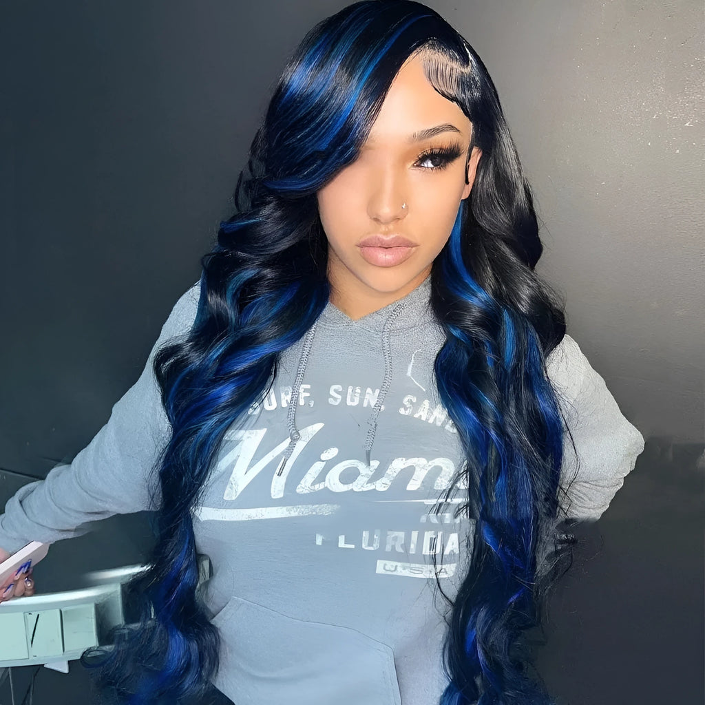 Real human hair lace front wig in star fashion style on a model