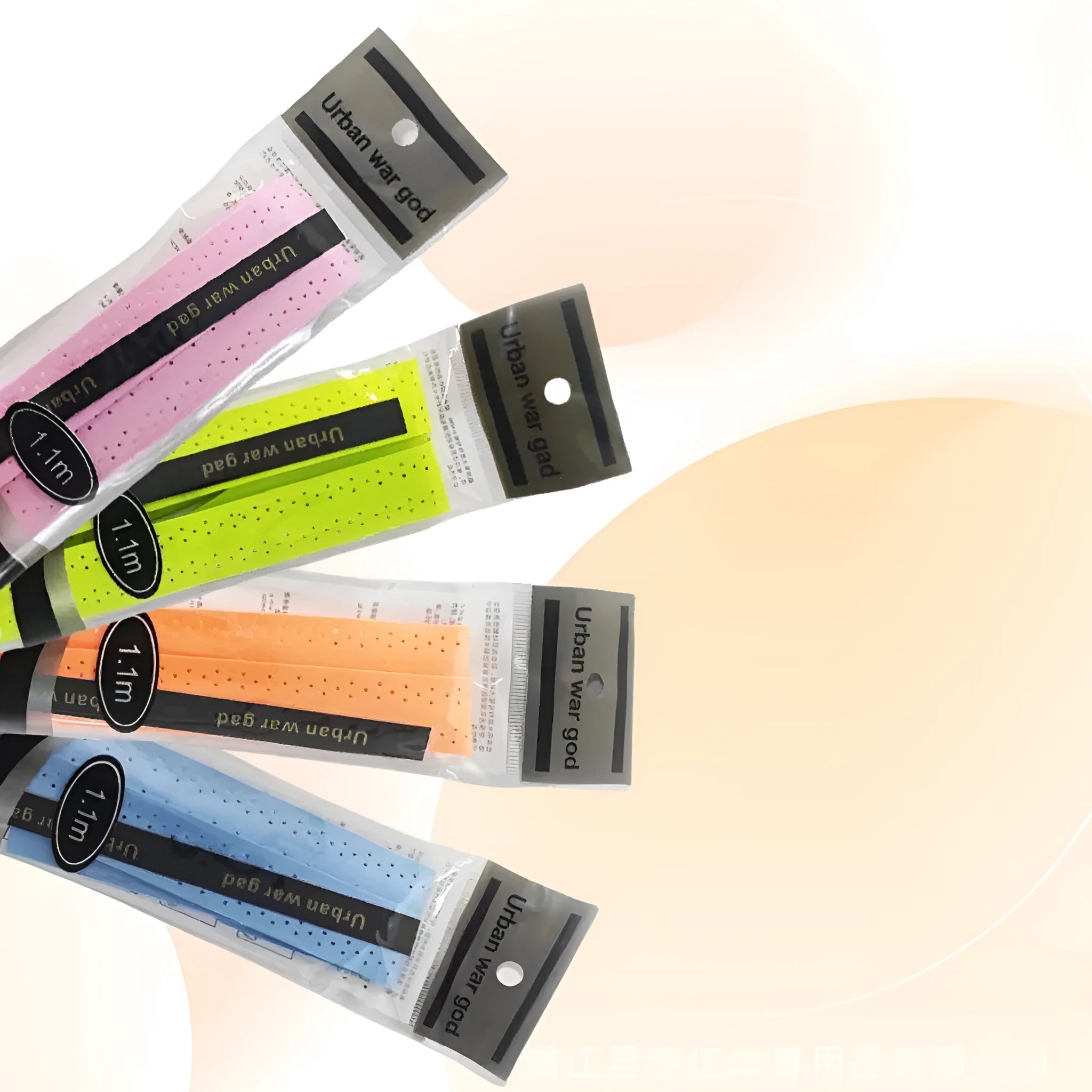 Peak racket grip tape with colour keel options including black ribbon, gray, green, pink, red, sky blue