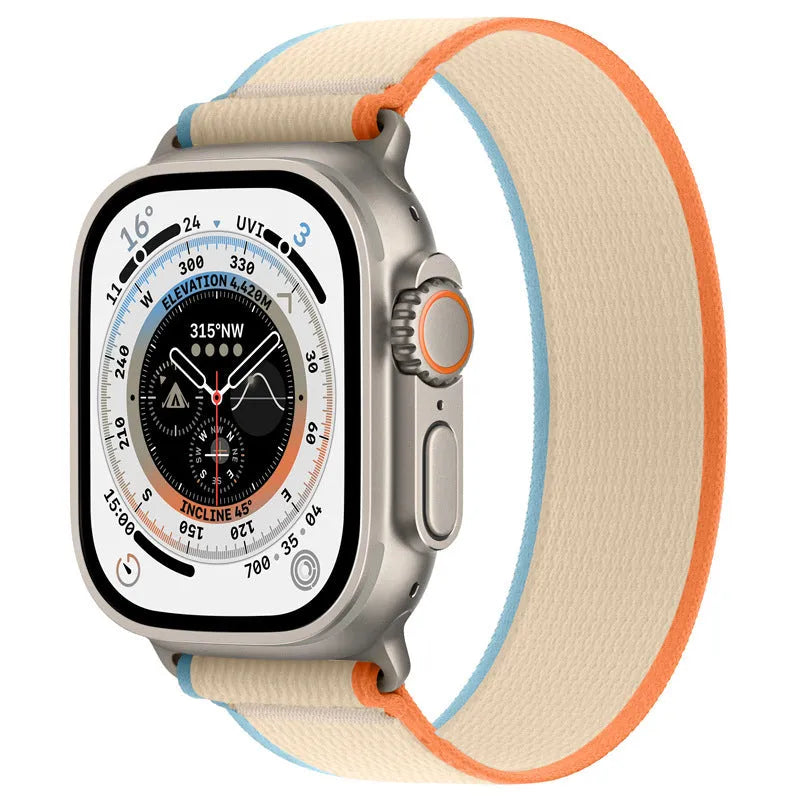 Integrated nylon single ring watchband for Apple Watch in various colours and sizes