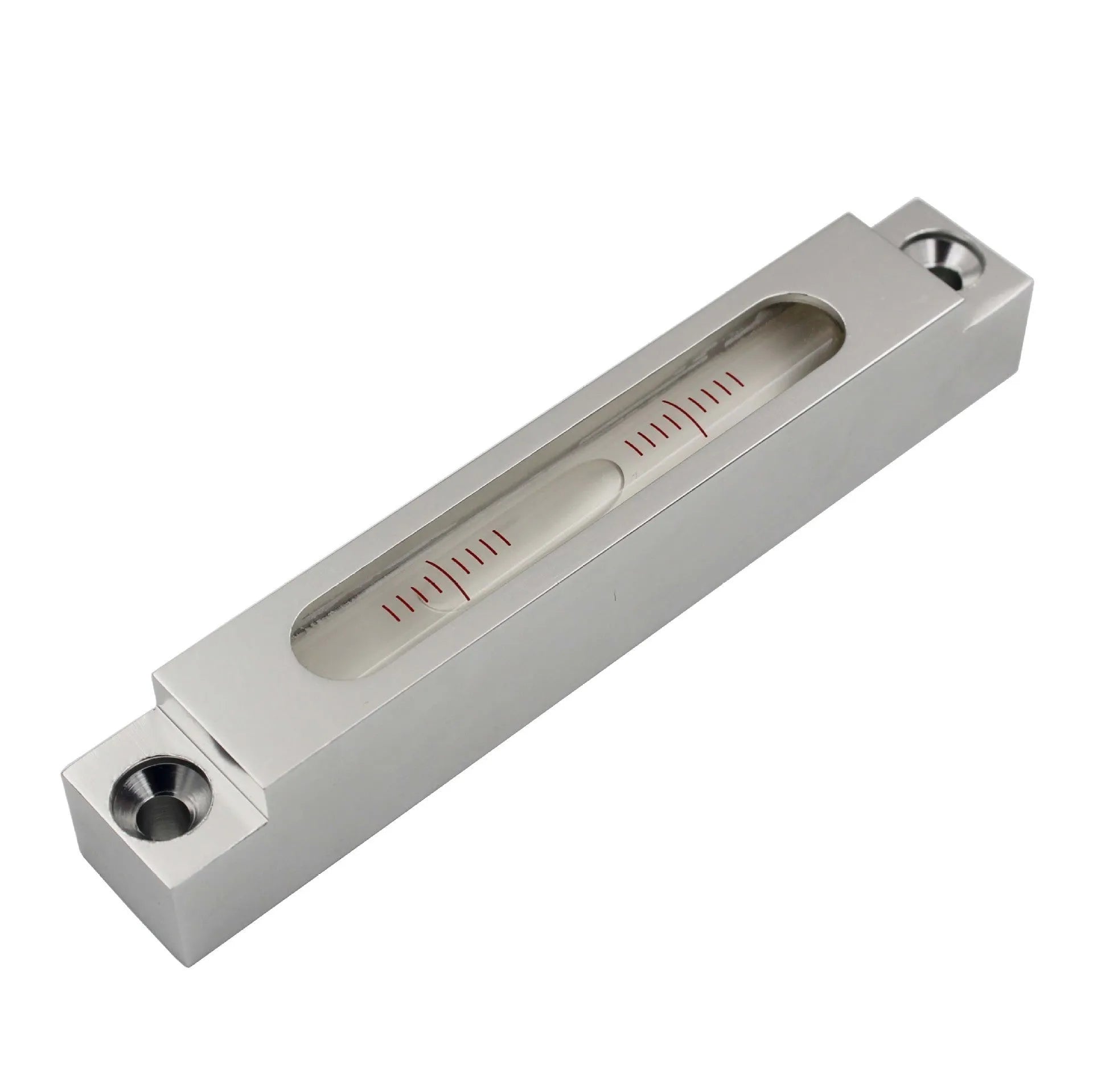 132mm metal and glass mini strip level with measurement blisters for precision alignment