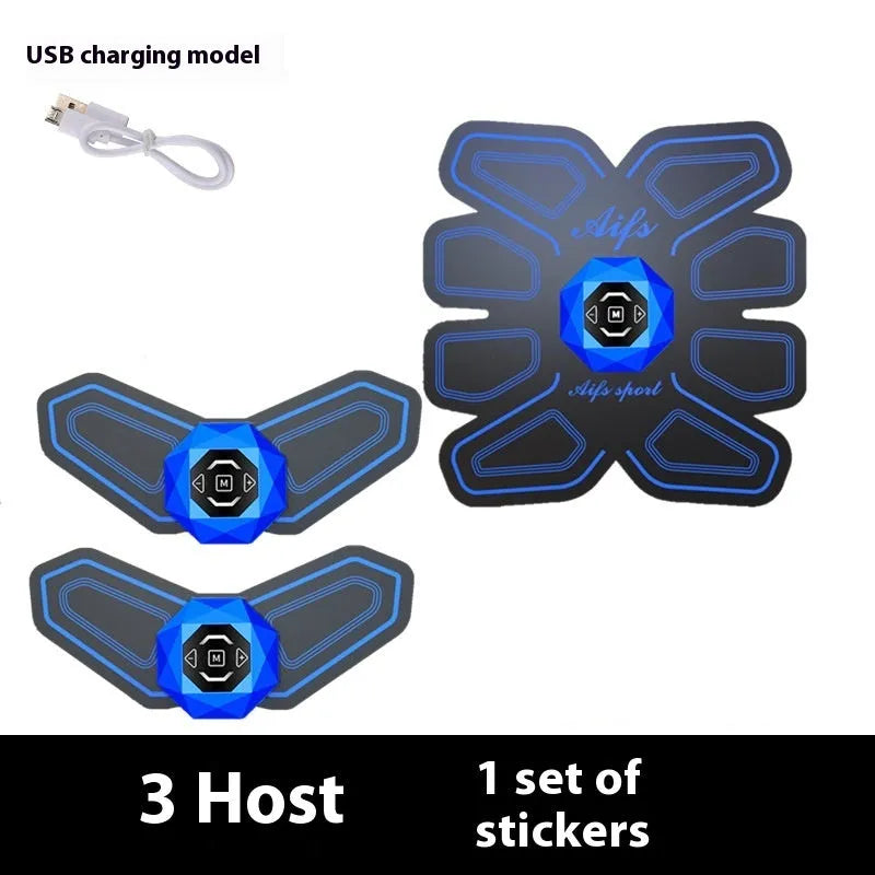 Eight-piece abdominal massage patch set with PU leather and silicone construction