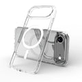 Transparent magnetic protection case for iPhone 17 series phones showing clear design with magnetic ring