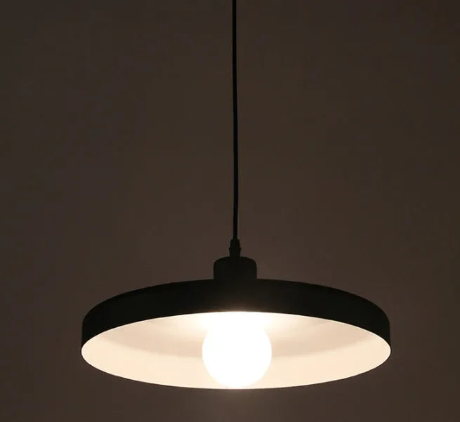 Aluminium alloy bar chandelier in black or white, showing 35cm, 50cm, and 60cm diameter options