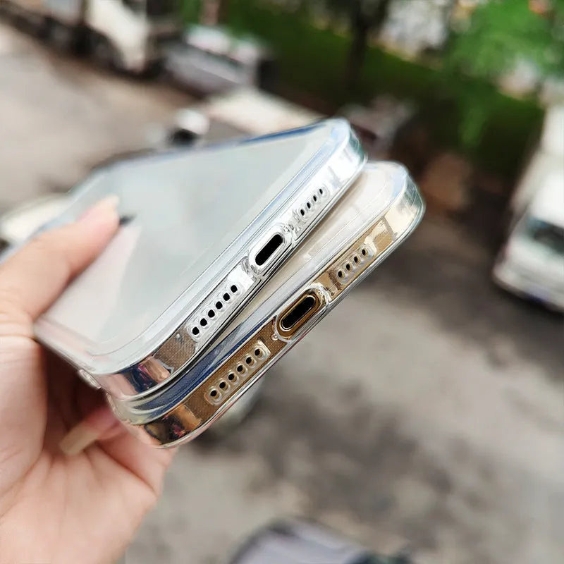 Transparent TPU shockproof phone case for Apple iPhone in Space Shell colour