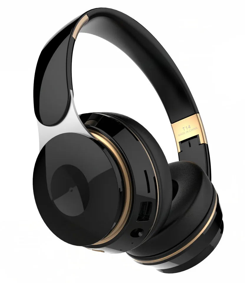 Foldable wireless Bluetooth headset in black, white, green, blue, or pink colour options