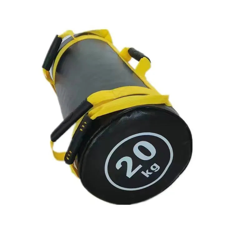 Flat white PVC fitness training sandbag for weight lifting and gym exercises