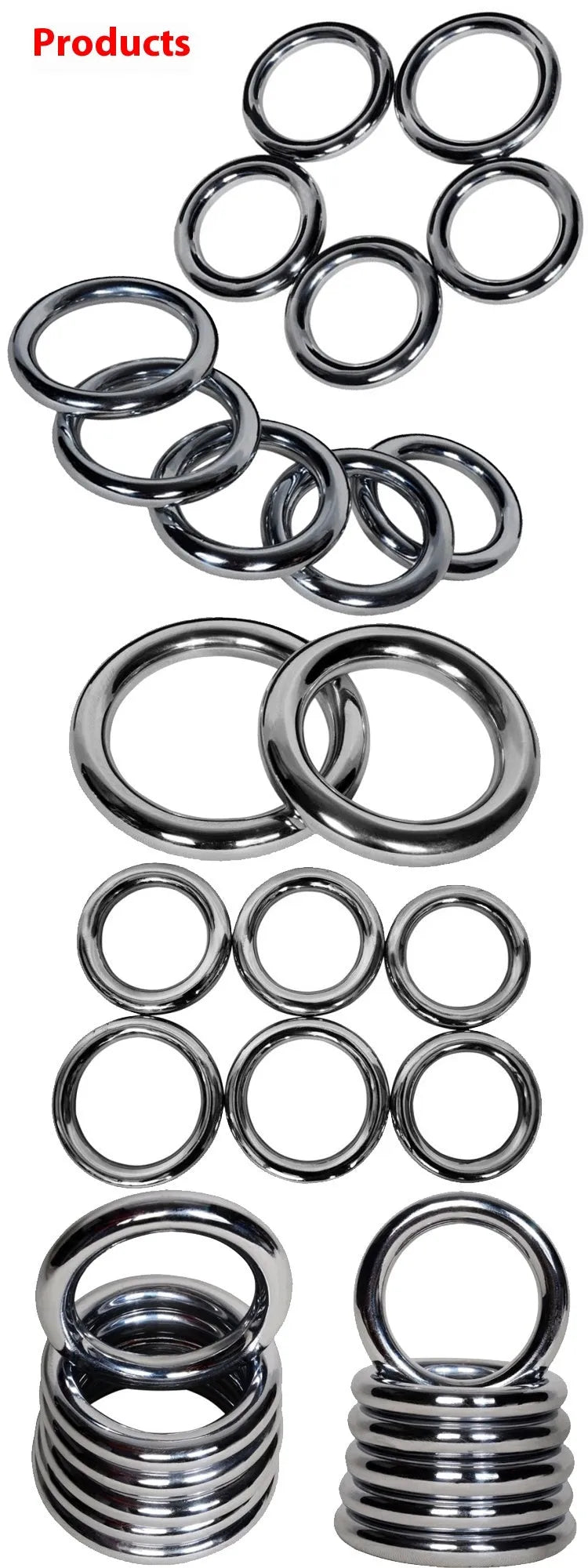 Wing Chun steel training ring in three sizes for martial arts forearm conditioning