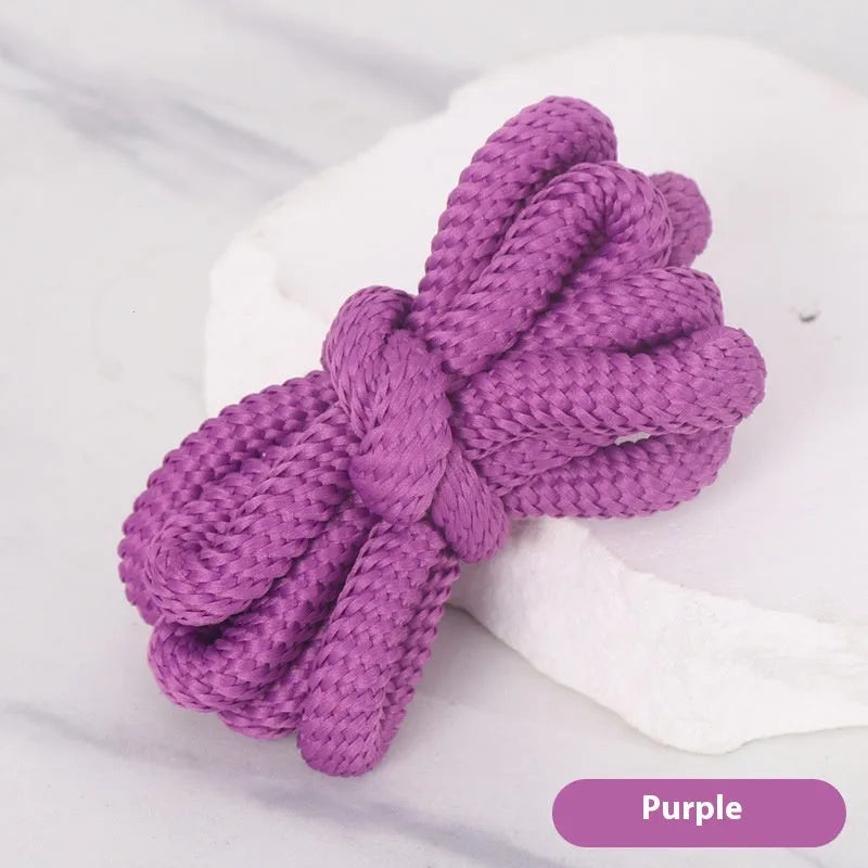 A selection of round braided shoelaces and hoodie cords in various colours, showing 1.0cm width