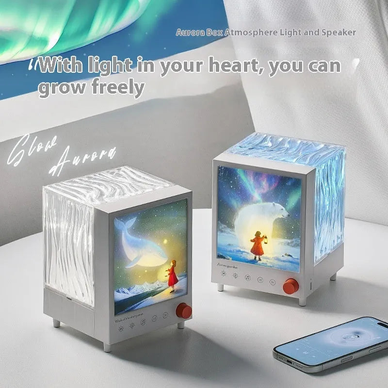 Aurora Treasure Box atmosphere projection lamp showing Star Sea Whale light projection and compact design