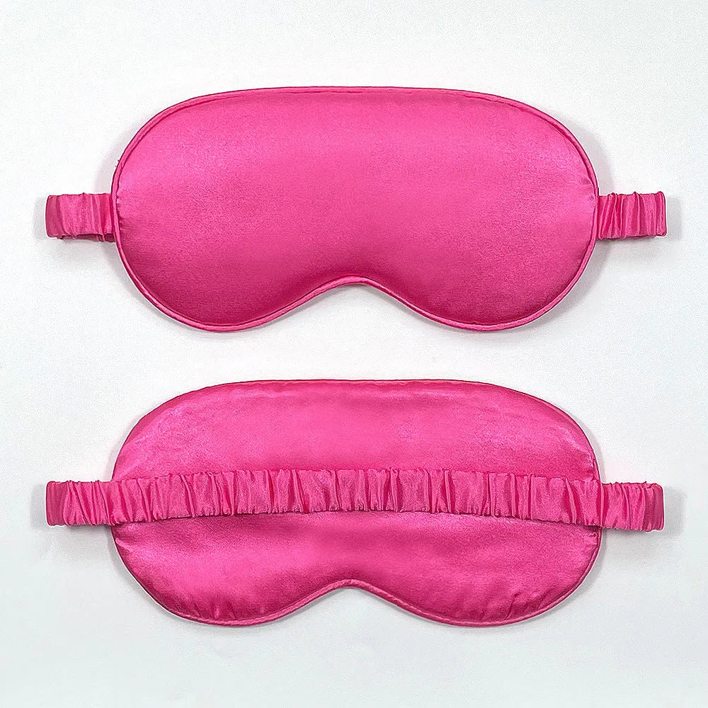 Reversible rayon satin sleep mask in a choice of colours with an elastic headband.