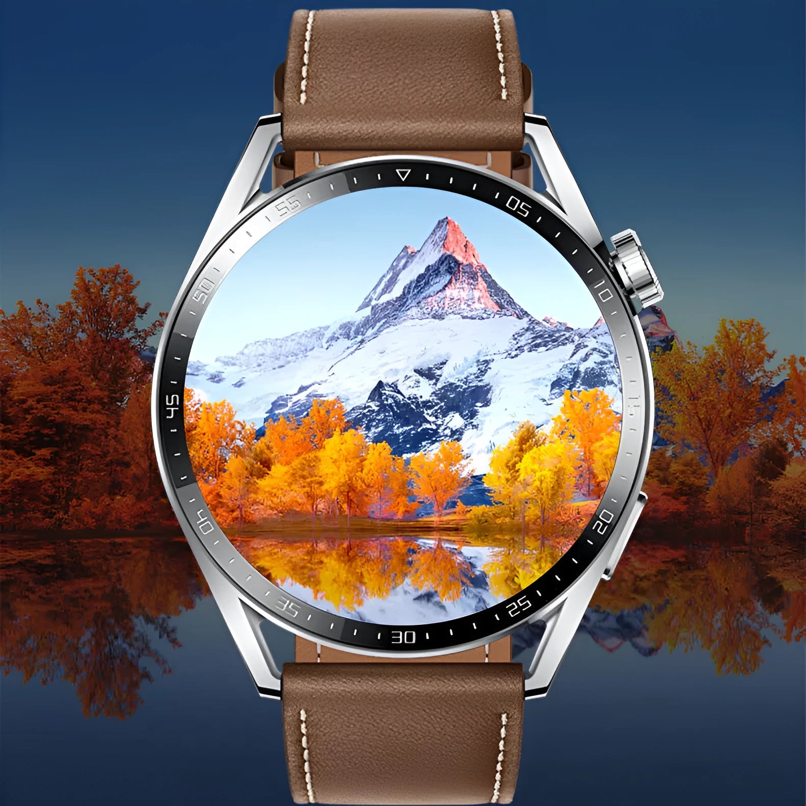 Black GS3 Max smartwatch on wrist showing heart rate data on its 1.35 inch IPS screen.