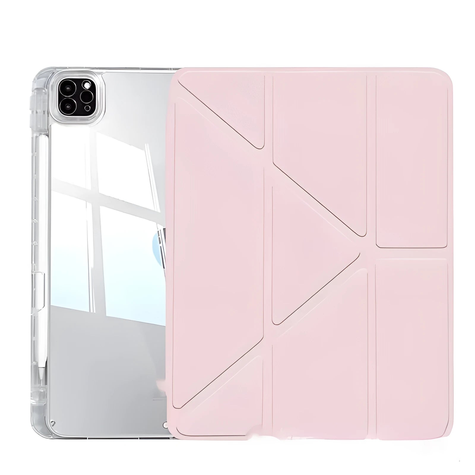Transparent acrylic tablet protective cover with magnetic bracket for iPad models