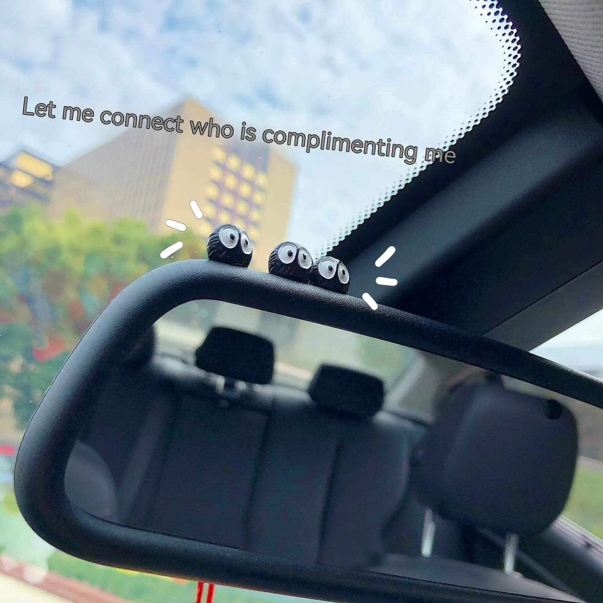 Resin car dashboard decoration with cartoon briquette design and traceless mounting tape