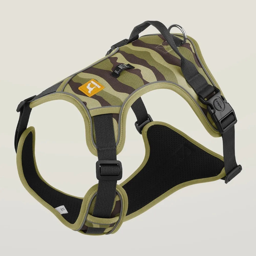 Reflective orange dog chest and back commuter rope with adjustable Oxford cloth straps