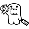 15x12cm black and white cartoon car sticker on vehicle door panel