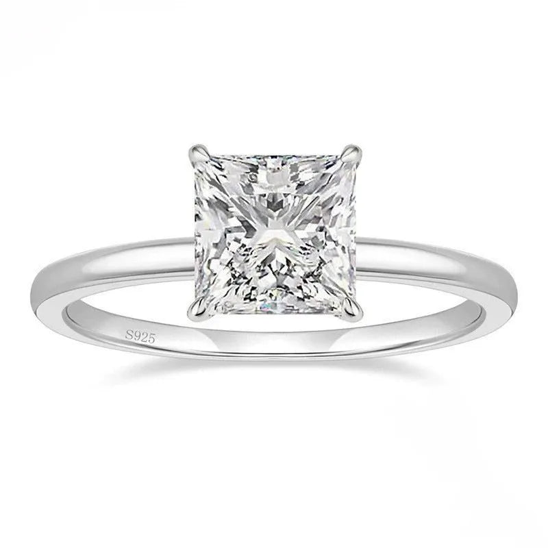 Women's 925 silver zirconium geometric ring in silver gold and rose gold colours