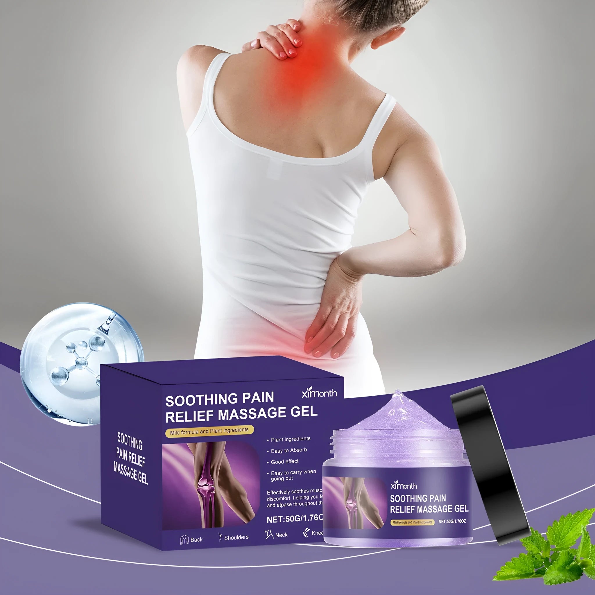 50g tube of joint care gel with applicator for muscle and joint pain relief