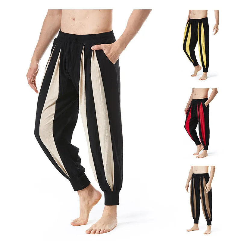 Men's straight leg casual trousers in polyester fabric available in multiple colours and sizes