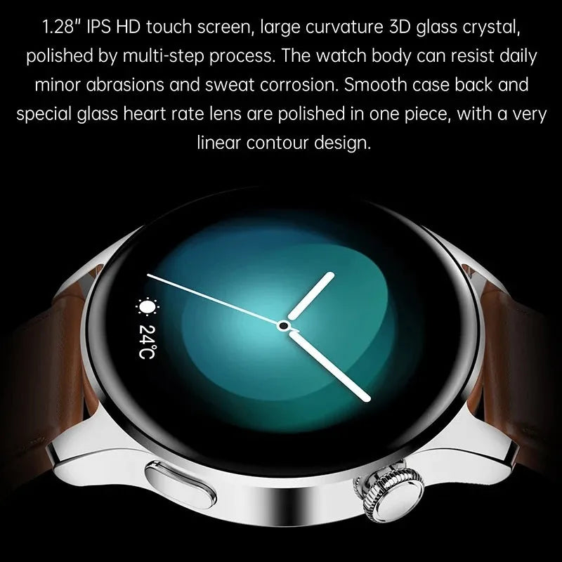 Smart watch with colour touch screen showing heart rate data, with a black silicone sports strap on a wrist.