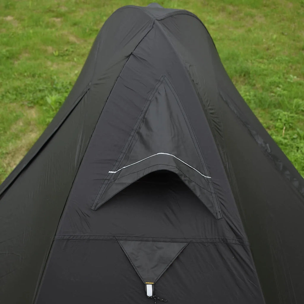 Lightweight single-person hiking tent with aluminium poles in red colour option showing double-layer construction