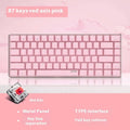 Pink 82-key mechanical keyboard with white backlight and metal construction