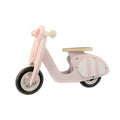 Pink wooden toddler balance scooter for children aged 1-6 years with 10-inch size