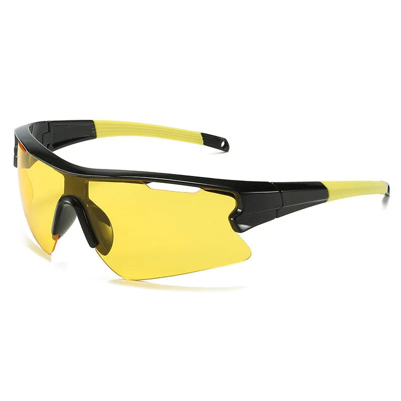 Windproof outdoor cycling sunglasses shown in black frame with grey lens option.
