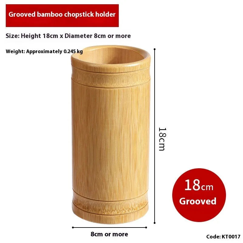 Portable bamboo chopstick holder tube in various sizes and creative designs.