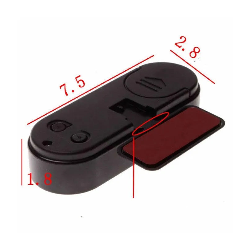 Black car electronic clock and thermometer with LED display on adjustable dashboard bracket