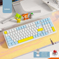 Free Wolf K96 wireless dual-mode mechanical keyboard in blueberry red switch version on a desk