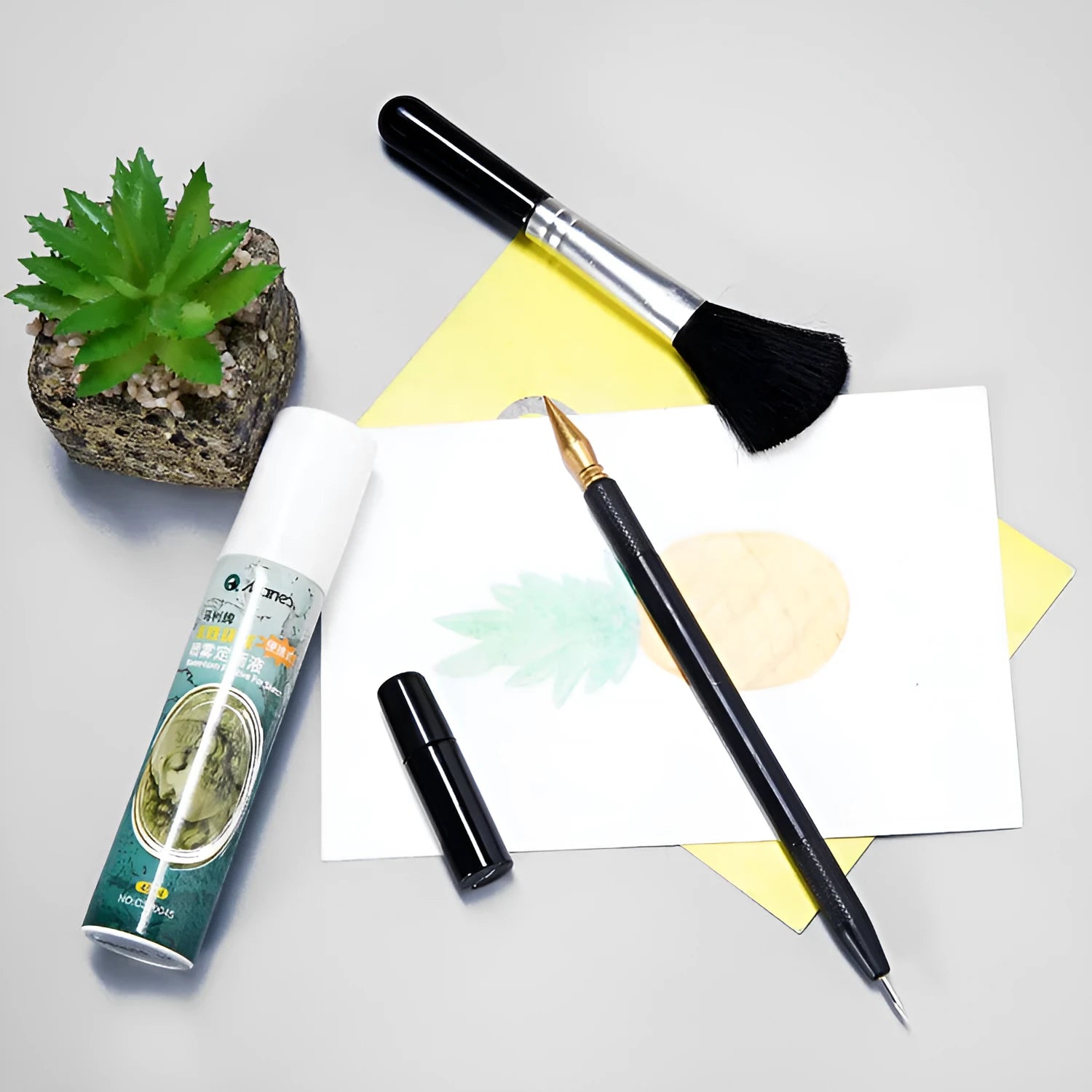 Scratching tool pen set with scraper pen, brushes, repair solution, and bamboo sticks for scratch art