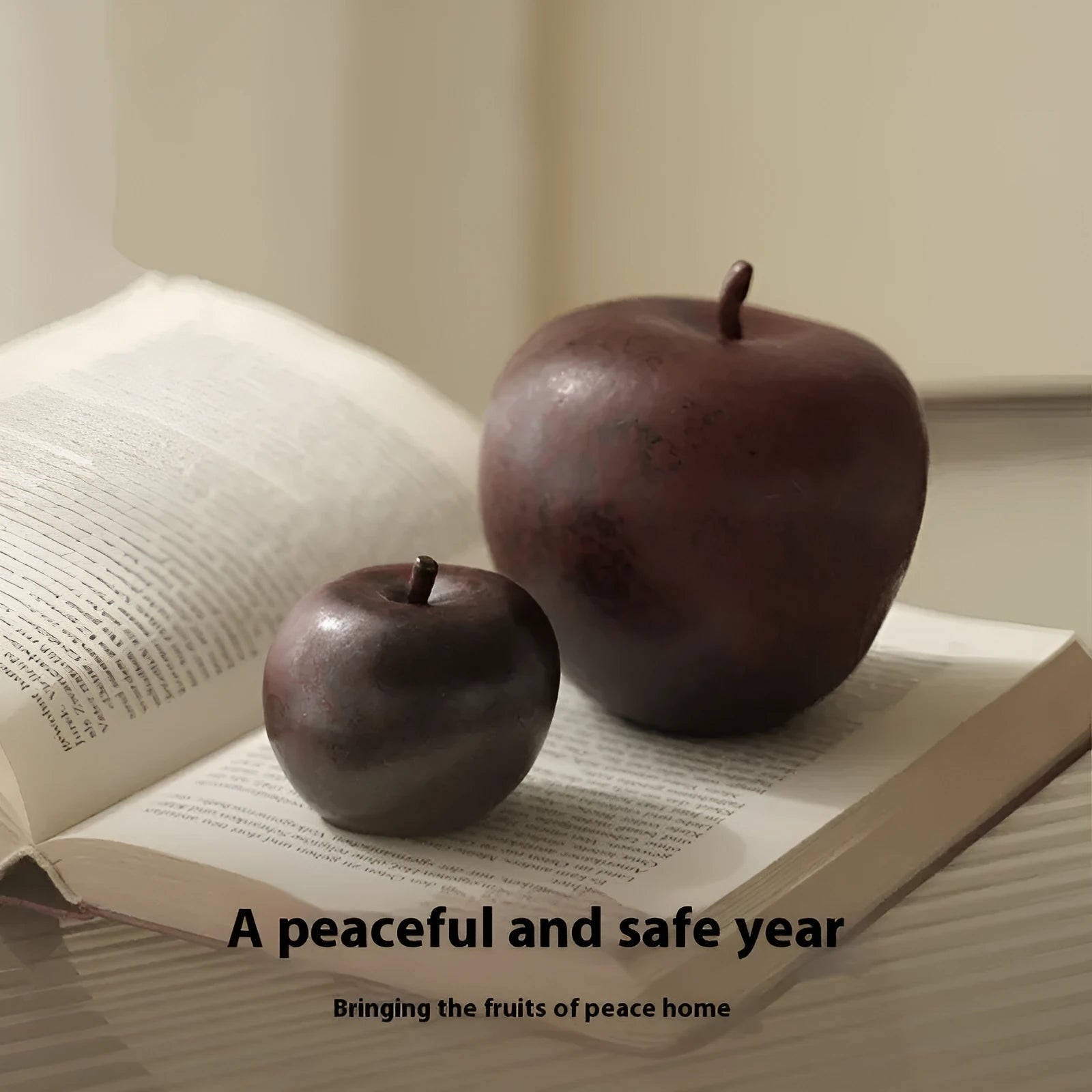 Retro Chinese ceramic apple desktop ornament in two size options