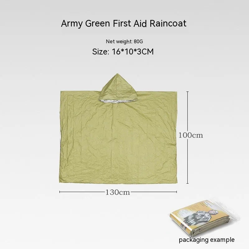 Portable orange emergency tent with sleeping bag and whistle for disaster relief camping