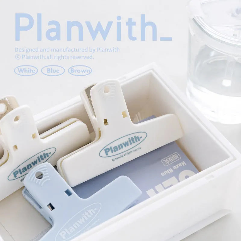 Haze Series magnetic bill clip for holding banknotes and papers in blue, brown, or white.