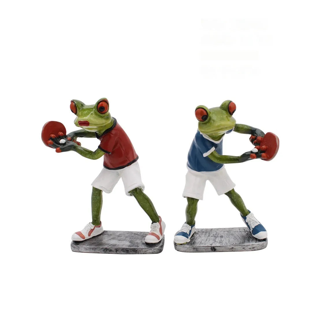 Pastoral style synthetic resin frog figurine home decoration ornament