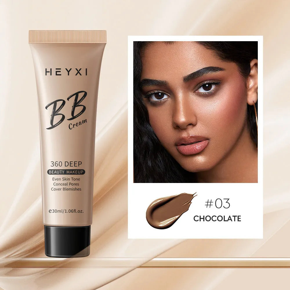 BB Cream makeup bottle in one of four shade colours: 01, 02, 03, or 04.