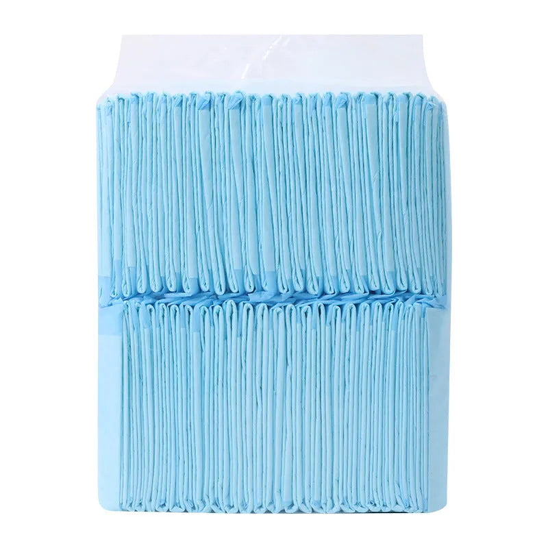 Pack of disposable pet urinal pads showing bamboo charcoal and standard models in S, M, L, XL sizes