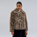 Leopard print women's coat with buckle lapel design in street fashion style