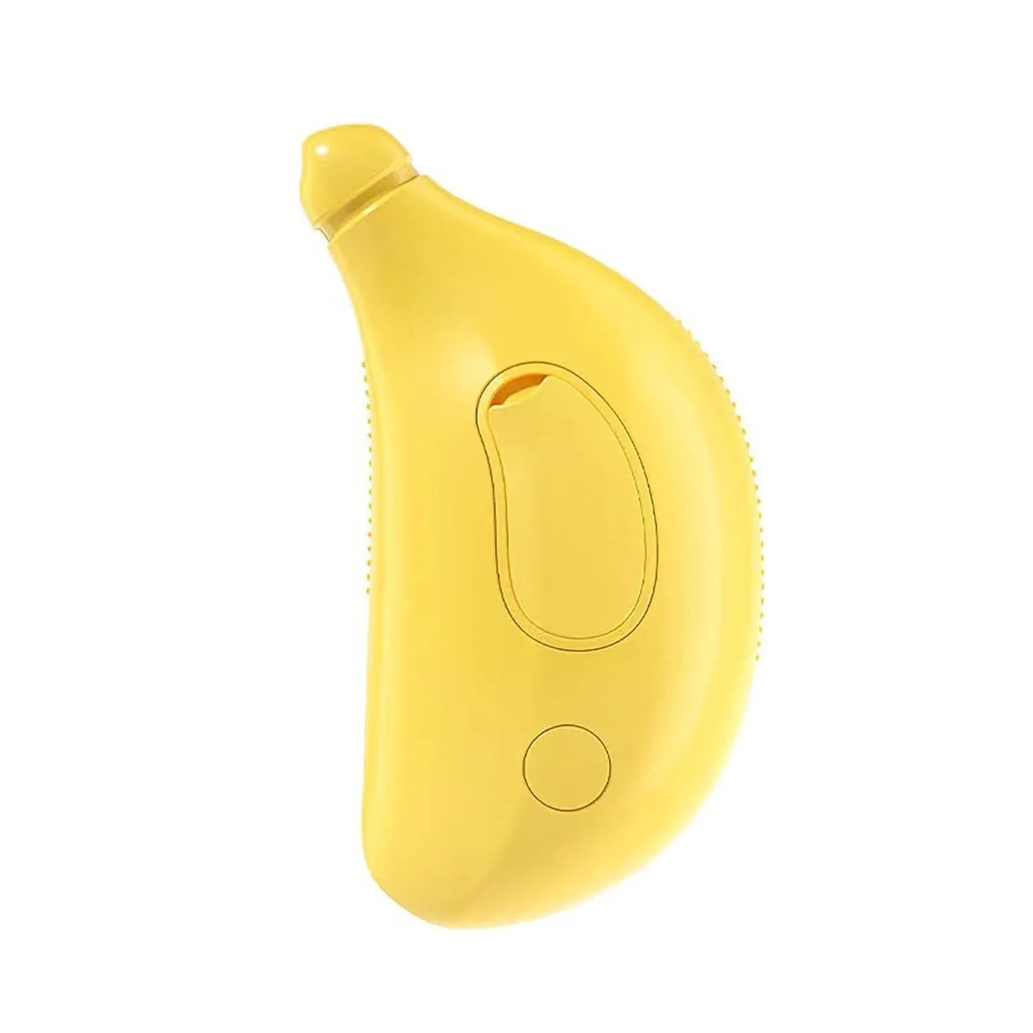 Green rechargeable cat steam brush with round teeth and cat paw ends for grooming