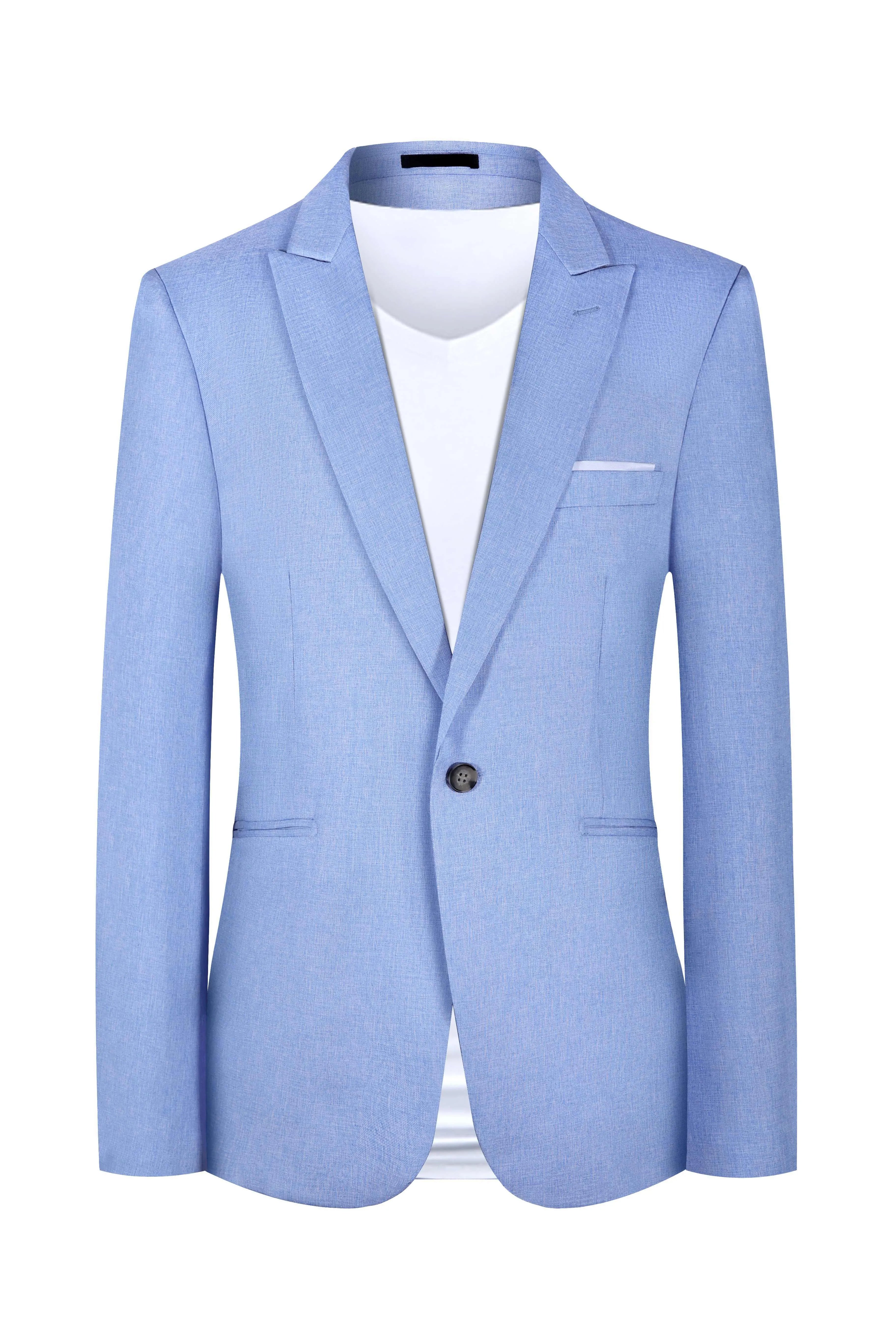 Men's casual suit jacket in light blue colour with fashion city western style design