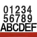 Black stainless steel adhesive house number showing 7.5cm character on backing