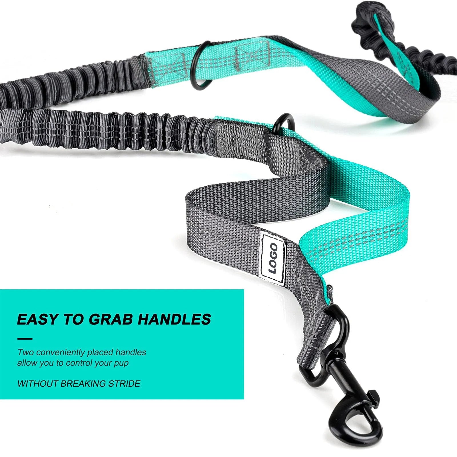 Black nylon outdoor pet training waist bag set with adjustable dog walking leash for hands-free control