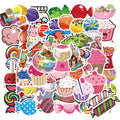 Candy series graffiti stickers colourful cartoon designs adhesive 4-6cm size