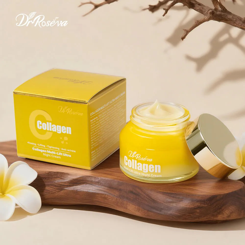 DR.ROSEVA Private Label Firming Repair Anti-Aging Collagen Night Cream for Face in a 166g jar