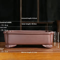 Purple sand rectangular manger bonsai planter with antique classical design for floor display