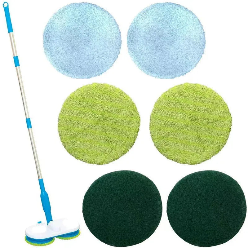 Wireless electric floor cleaning mop with USB charging port and multiple cleaning pads