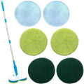 Wireless electric floor cleaning mop with USB charging port and multiple cleaning pads