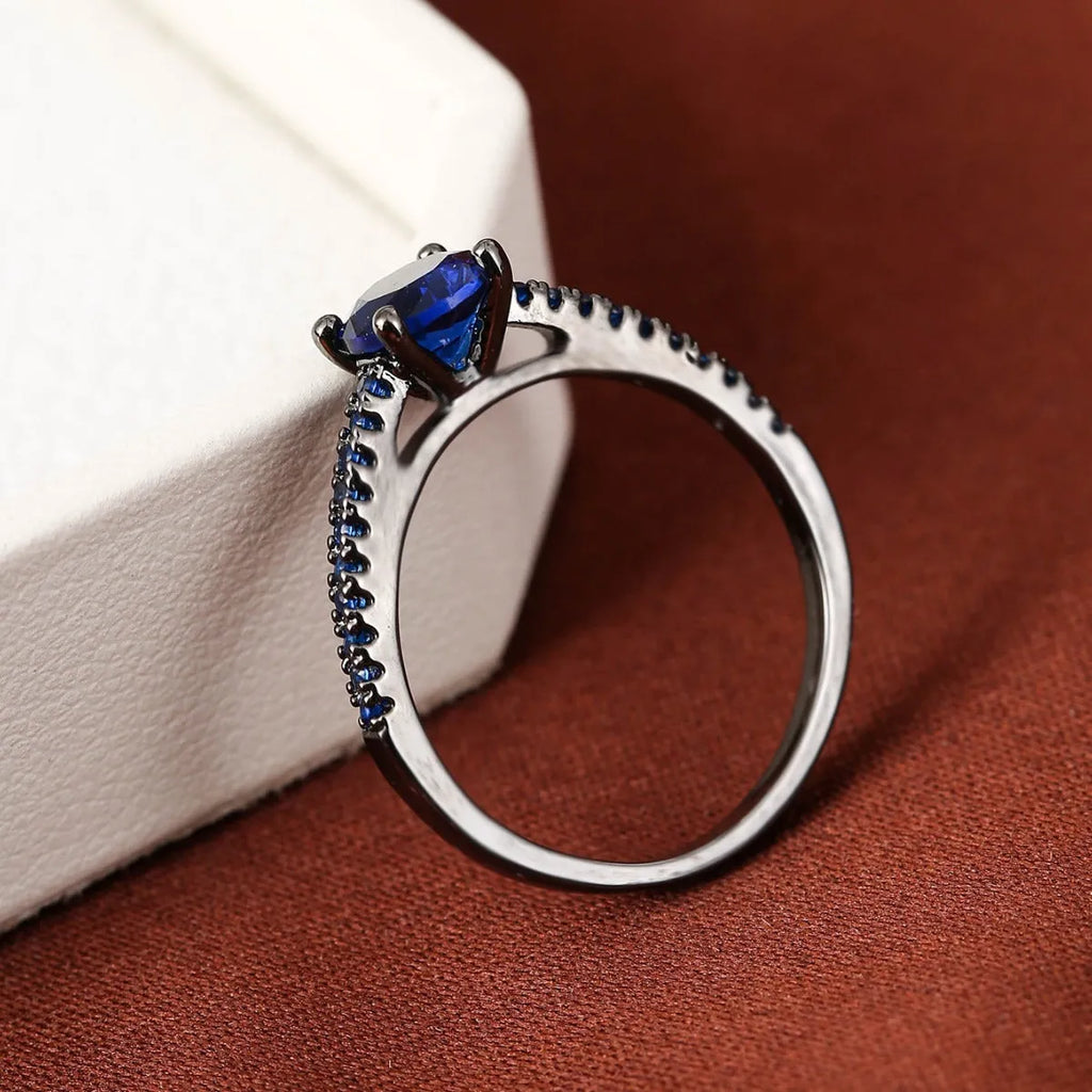 Geometric hexagon copper ring with electroplated metallic finishes in multiple colour options